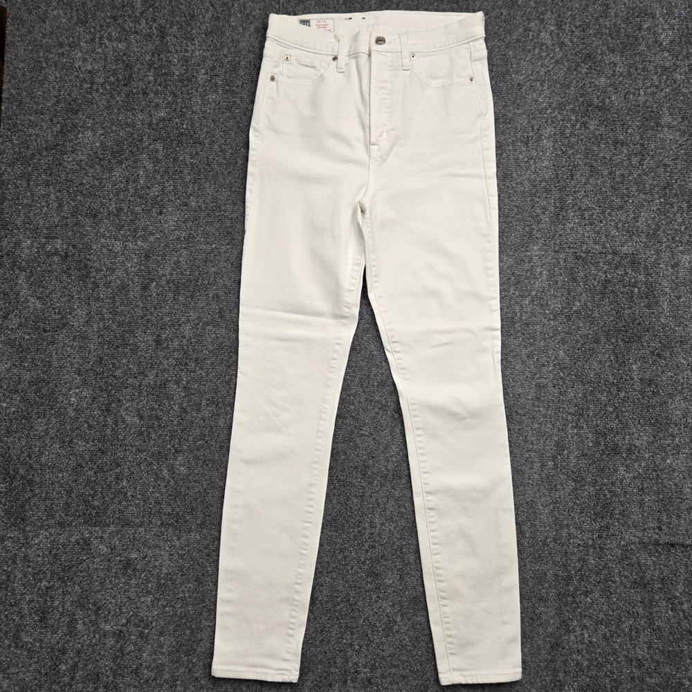 Gap True Skinny Sky High Jeans White Denim 29 8L Long High Rise Stretch
